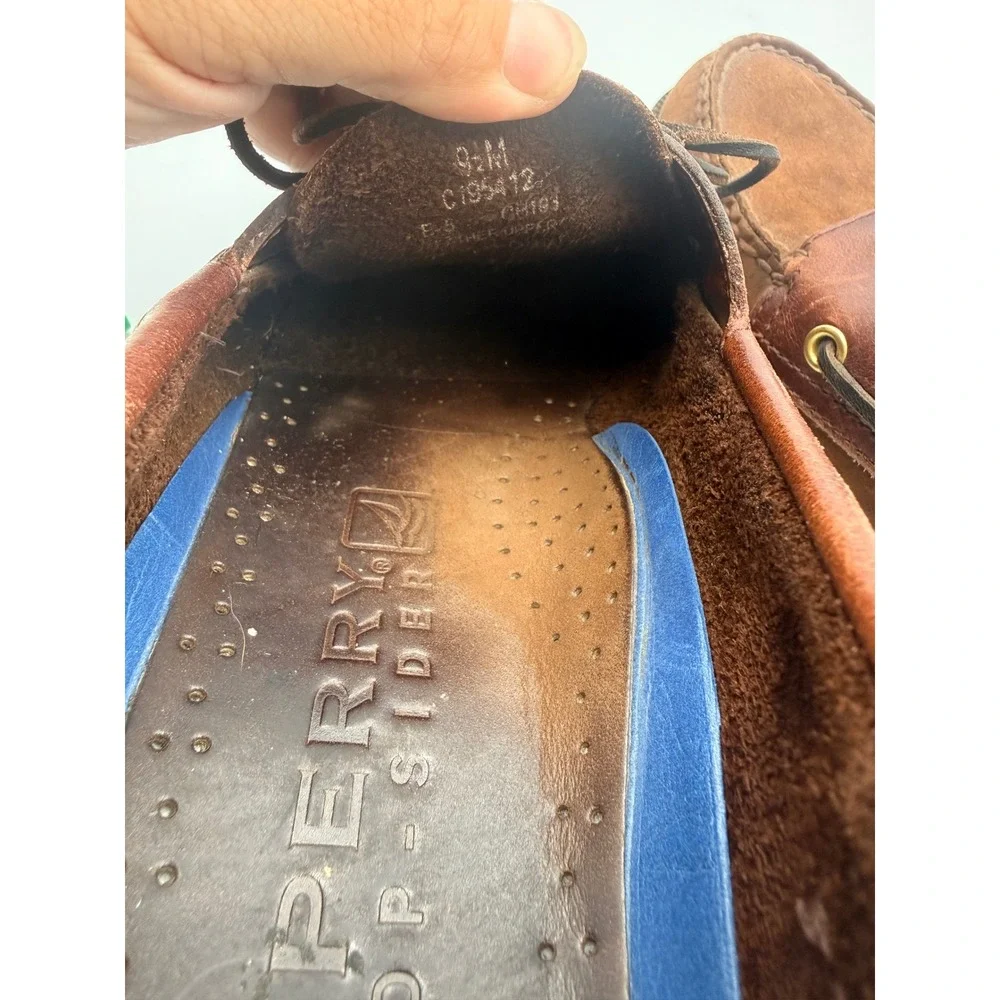 Sperry Top-Sider Mens Authentic Original Brown Leather Suede Boat Shoes 9.5M